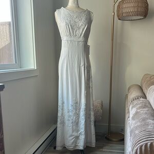 Vintage 1960s White Linen Gown